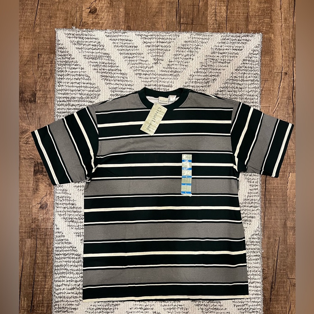 Great‎ Land Vintage 90’s Cotton Striped Green Shirt